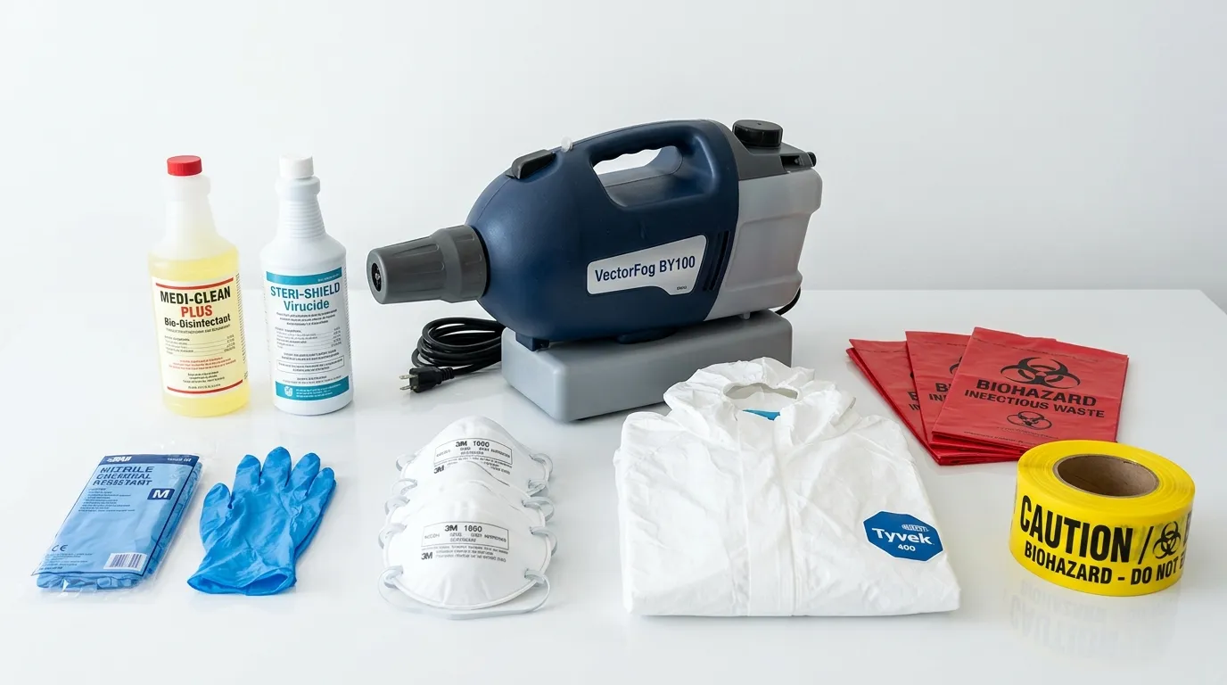 Professional biohazard remediation crew working in Yorktown