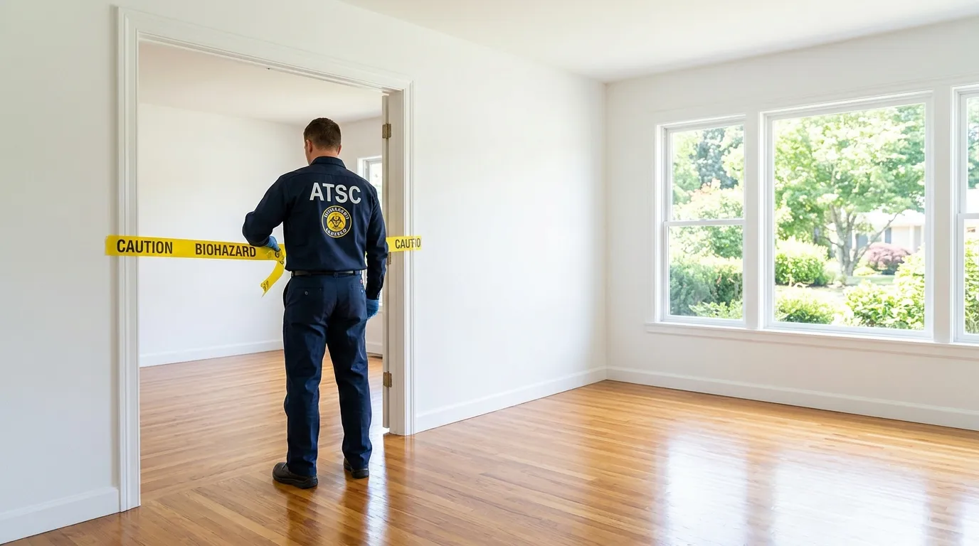 Certified biohazard cleanup crew performing Decomposition Cleanup in Yorktown